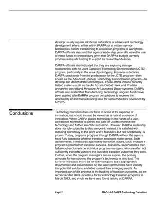 DARPA -Transition of Technologies | PDF