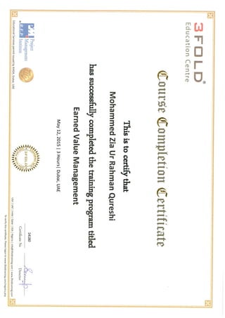 Certificate-Earned Value Management