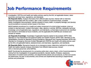 Job Performance Requirements
 