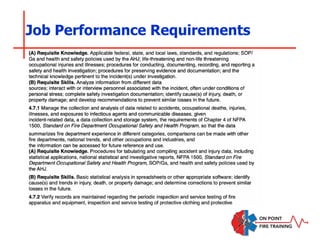 Job Performance Requirements
 