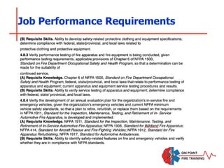 Job Performance Requirements
 