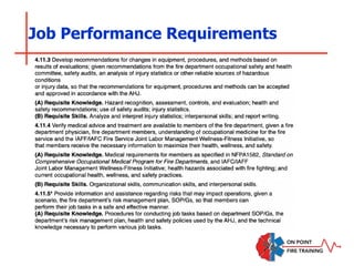 Job Performance Requirements
 