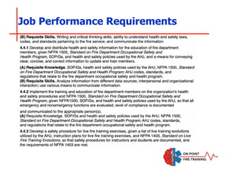 Job Performance Requirements
 