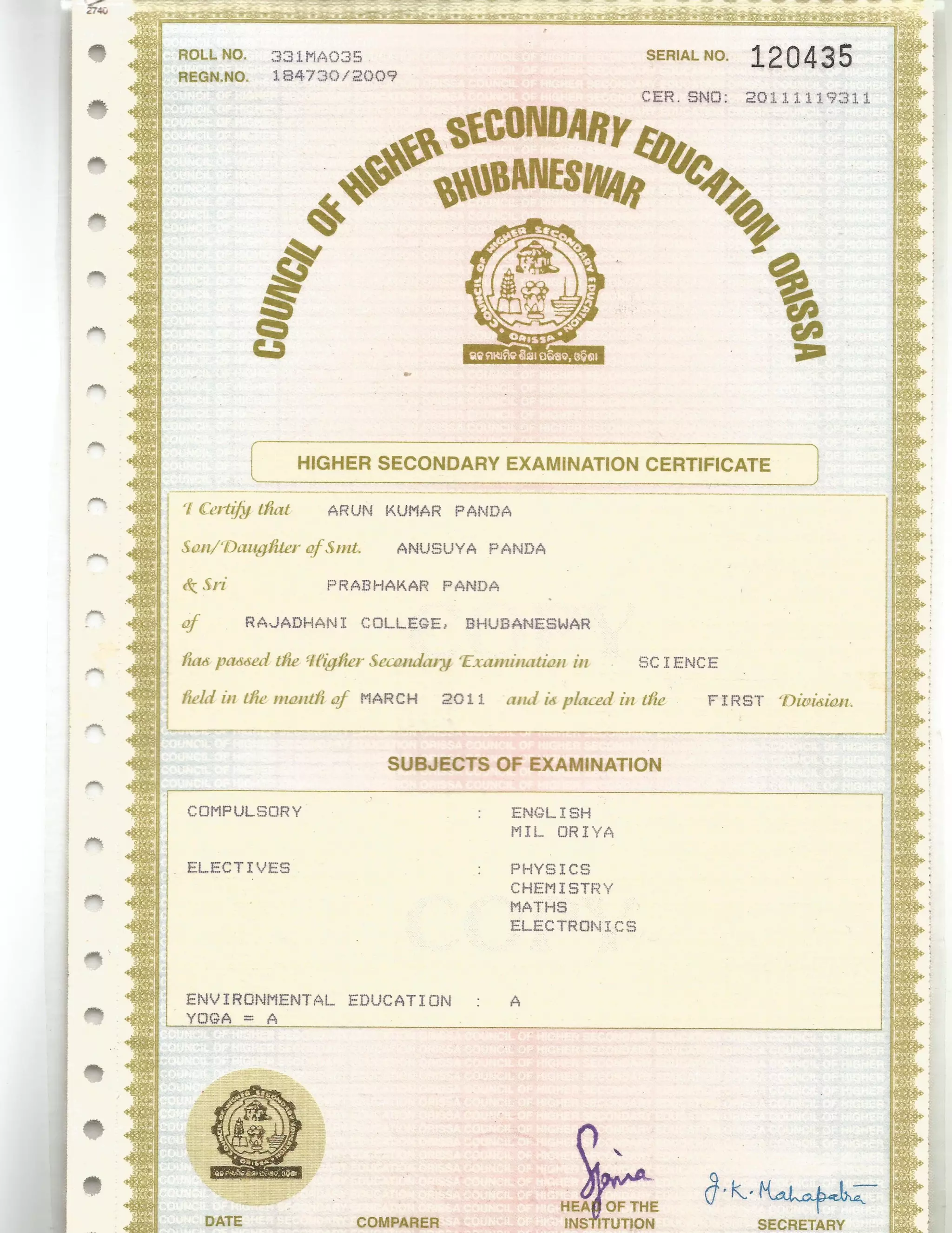 +2 Certificate | PDF