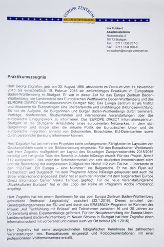 Reference from Europa Zentrum Baden-Württemberg
