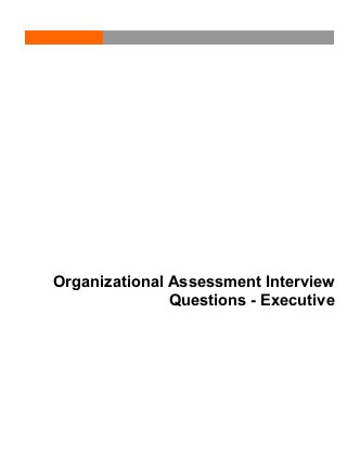 Organizational Assessment Interview
Questions - Executive
 