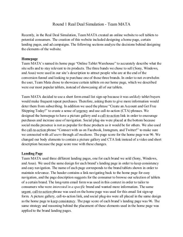 Marketing simulation essay image