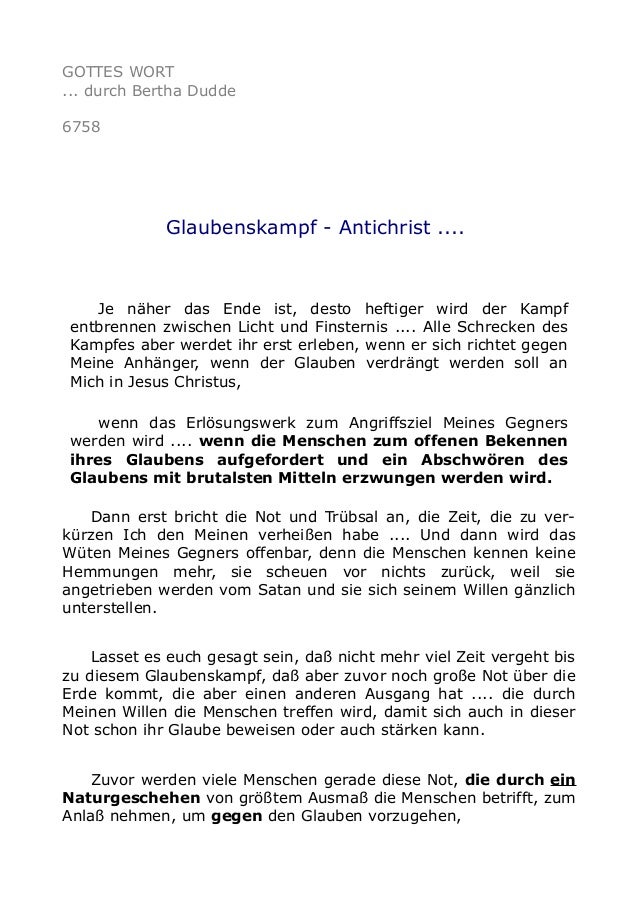 6758 Glaubenskampf Antichrist
