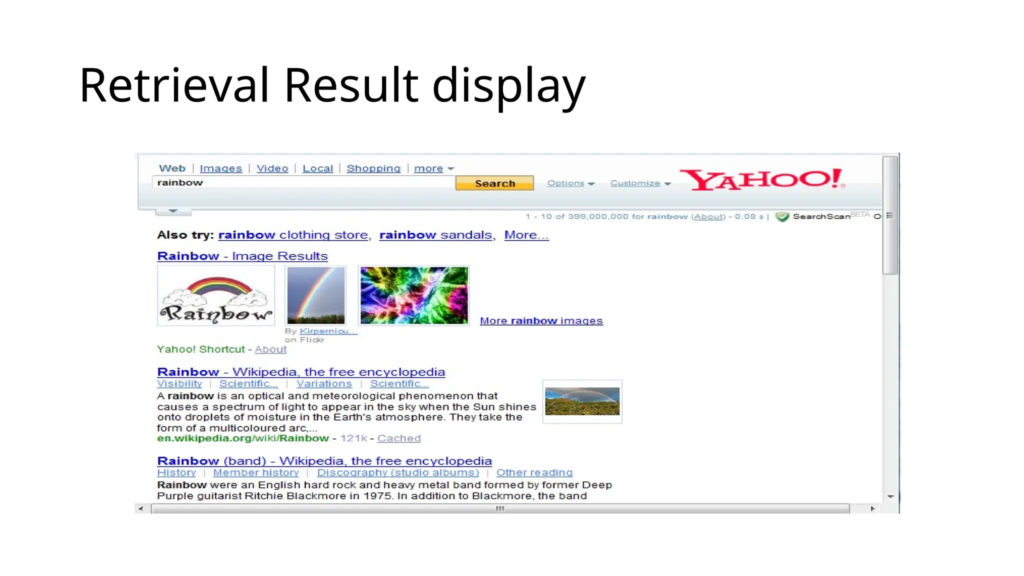 Retrieval Result display
 