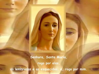 Senhora, Santa Maria, rogo por elas. as lembradas e as esquecidas. e, rogo por mim. 