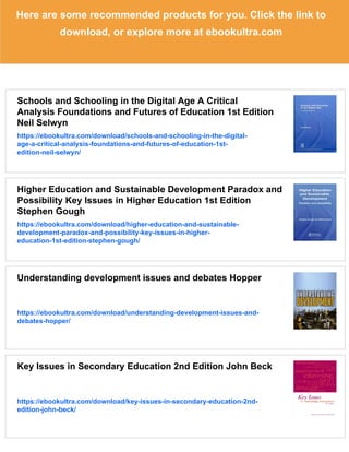 Education and Technology Key Issues and Debates 1st Edition Edition ...