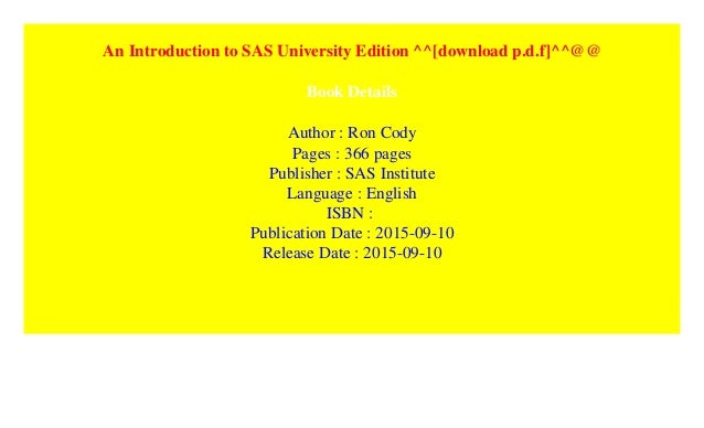 free download sas university edition free download sas university edition