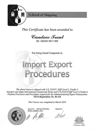 Import Export Procedures 