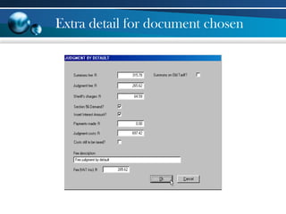 Extra detail for document chosen
 