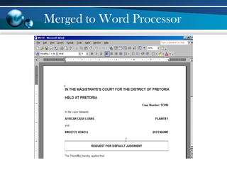 Merged to Word Processor
 
