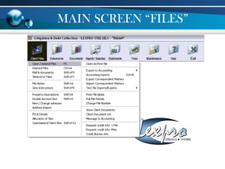 MAIN SCREEN “FILES”
 
