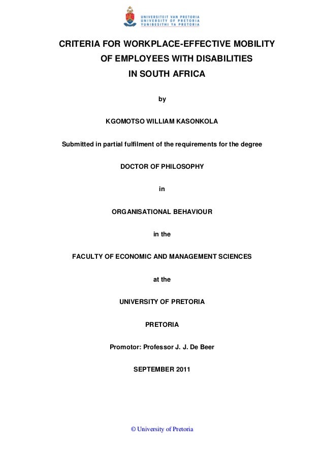 Phd thesis on disability