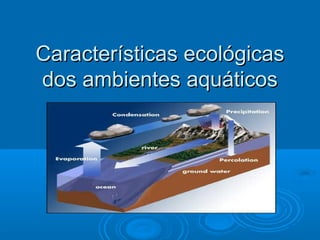 Características ecológicasCaracterísticas ecológicas
dos ambientes aquáticosdos ambientes aquáticos
 