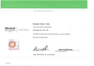 Microsoft  Certificate ASP.net