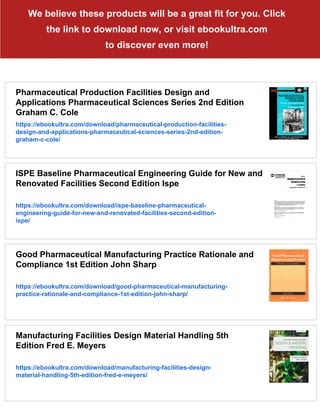 Good Design Practices for GMP Pharmaceutical Facilities 1st Edition ...