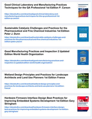 Good Design Practices for GMP Pharmaceutical Facilities 1st Edition ...