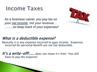 list of deductible business expenses