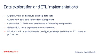 Data exploration and ETL implementations
▪ Explore, valid and analyze existing data sets
▪ Curate new data sets for model ...