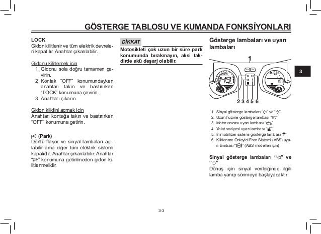 Yamaha xmax 250 abs User Manual Turkish