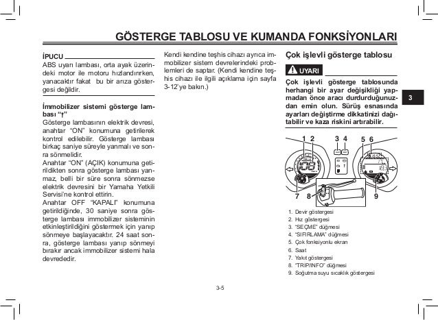 Yamaha xmax 250 abs User Manual Turkish