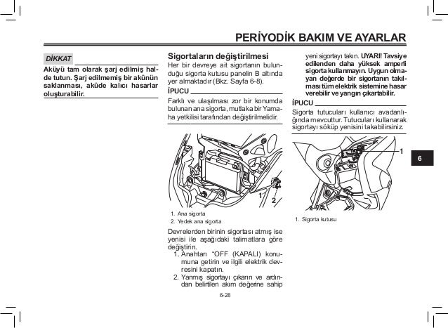 Yamaha xmax 250 abs User Manual Turkish