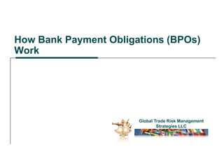 How Bank Payment Obligations (BPOs)
Work
Global Trade Risk Management
Strategies LLC
 