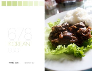 678
KOREAN
BBQ
media plan   4 December 2012
 