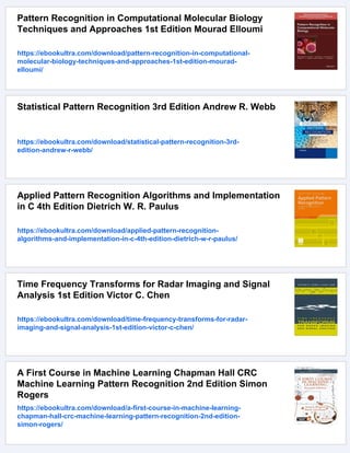 Pattern Recognition and Signal Analysis in Medical Imaging 2nd Edition ...