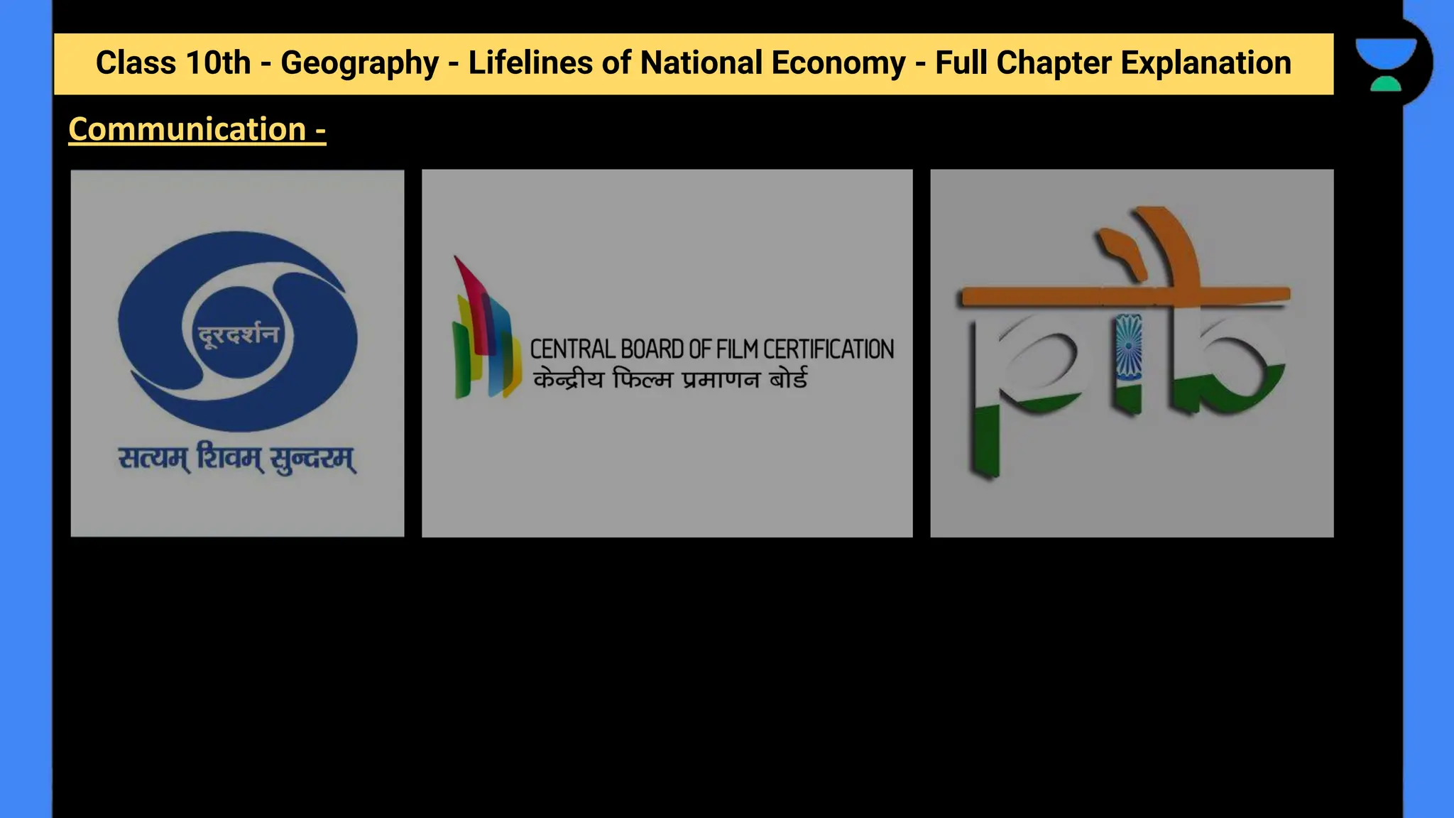Class 10th - Geography - Lifelines of National Economy - Full Chapter Explanation
Communication -
 
