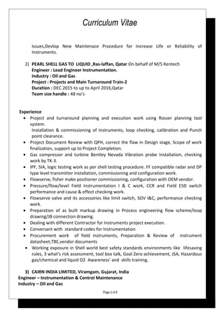 Instrument engineer CV | DOC
