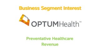 Business Segment InterestBusiness Segment Interest
Preventative Healthcare
Revenue
 