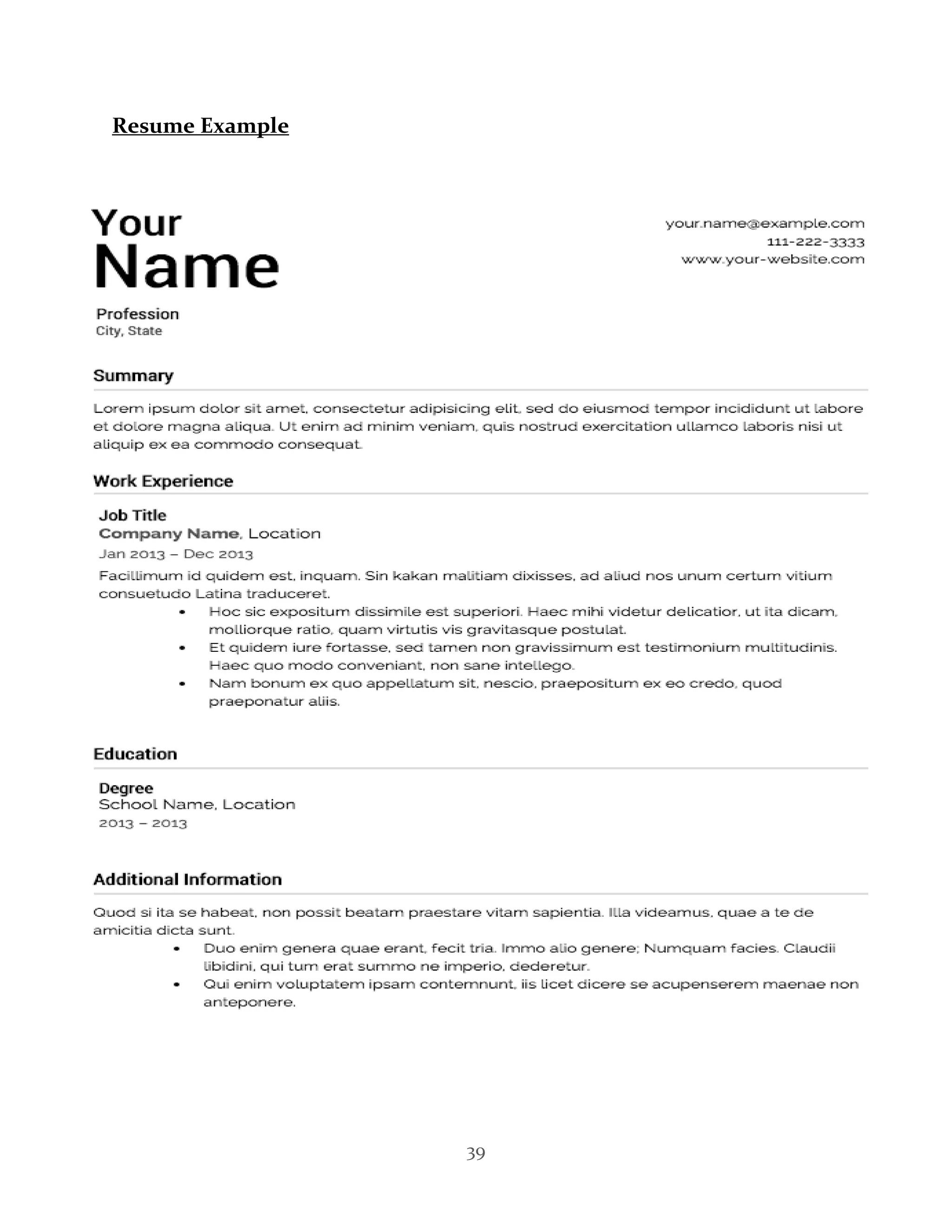 39
Resume Example
 