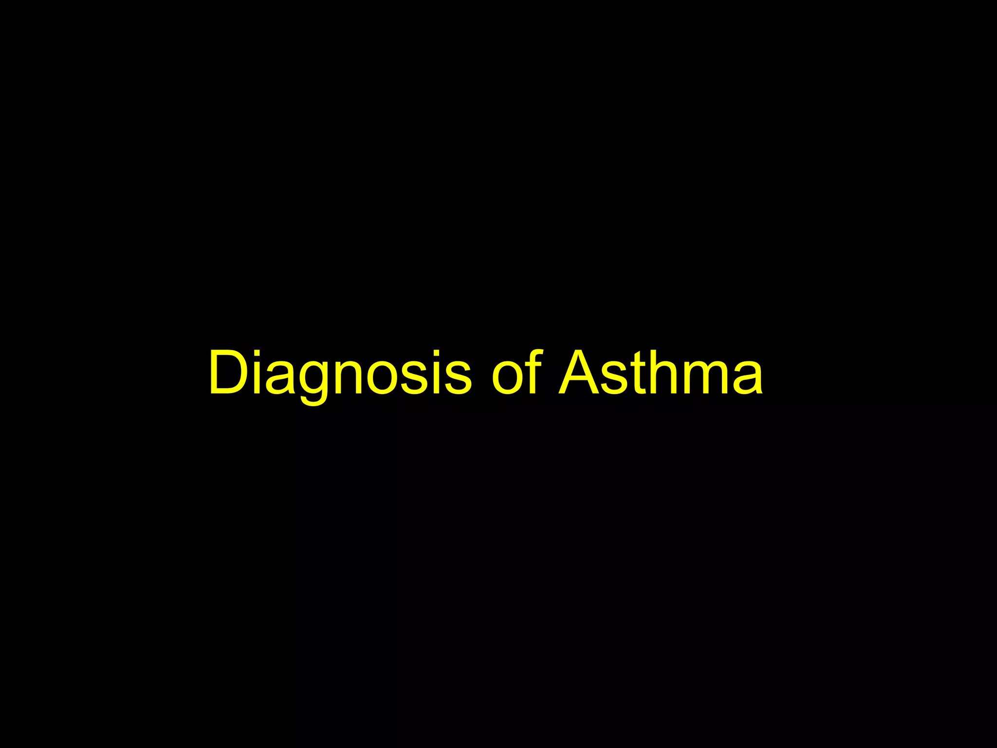 Diagnosis of Asthma
 