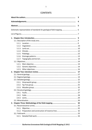 Barberton Geological Field Mapping 2012 | PDF