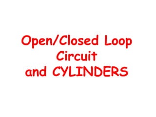 Open/Closed Loop
Circuit
and CYLINDERS
 