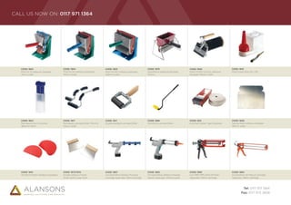 CODE: 1805
Pfohl GL200 Adhesive Spreader
200mm width
CODE: 1803
Pfohl GL75 Adhesive Spreader
75mm width
CODE: 1806
Klebo KG150 Contact Adhesive
Spreader 150mm width
CODE: 1804
Pfohl GL150 Adhesive Spreader
150mm width
CODE: 1819
Pfohl Gupfo Glue Pot 1.2ltr
CODE: 1817
Permagrip Laminate Roller 75mm &
125mm width
CODE: 1817
Double Handled Laminate Roller
CODE: 1888
Aro-Bond Laminate Roller
CODE: 1812
Gummed Veneer Tape Dispenser
CODE: 1824
Permabond Gun Convertor
380ml to 50ml
CODE: 1809
Sprung Steel Adhesive Spreader
140mm width
CODE: 1810
Aro-Bond Plastic Adhesive Spreaders
CODE: 1873/1874
Soudal Adhesive Trowel
Small Tooth/Large Tooth
CODE: 1866
Cox VBM (MR) 400X Bi-Mixer
Applicator 400ml cartridge
CODE: 1867
Cox Electraflow Battery Powered
Cartridge Applicator 310ml cartridge
CODE: 1879
Tensorbond Adhesive Spreader
150mm
CODE: 1865
Cox Electraflow Battery Powered
Sachet Applicator 600ml sachet
CODE: 1860
Cox Easiflow HD Manual Cartridge
Applicator 380ml cartridge
CALL US NOW ON: 0117 971 1364
Tel: 0117 971 1364
Fax: 0117 972 3838
 