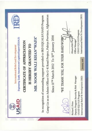 IRD - Certificate Awarded