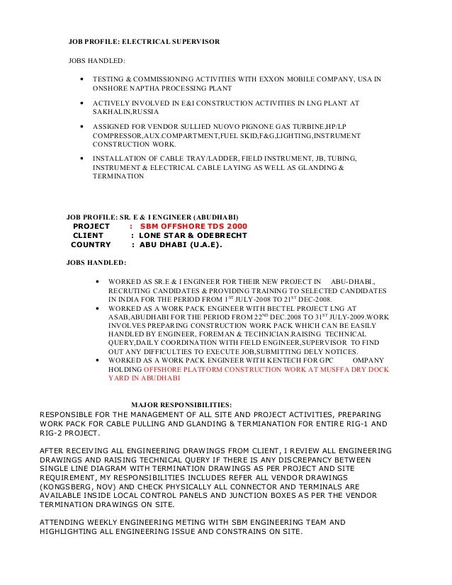 Receiving Supervisor Jobs job brief Job Profile Electrical Supervisor Receiving Supervisor Jobs standards Job Profile Electrical Supervisor