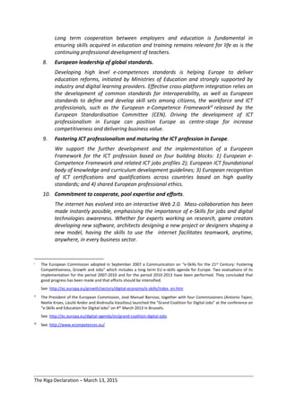 The Riga Declaration on eSkills | PDF