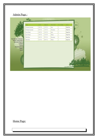 Admin Page :
Home Page:
 