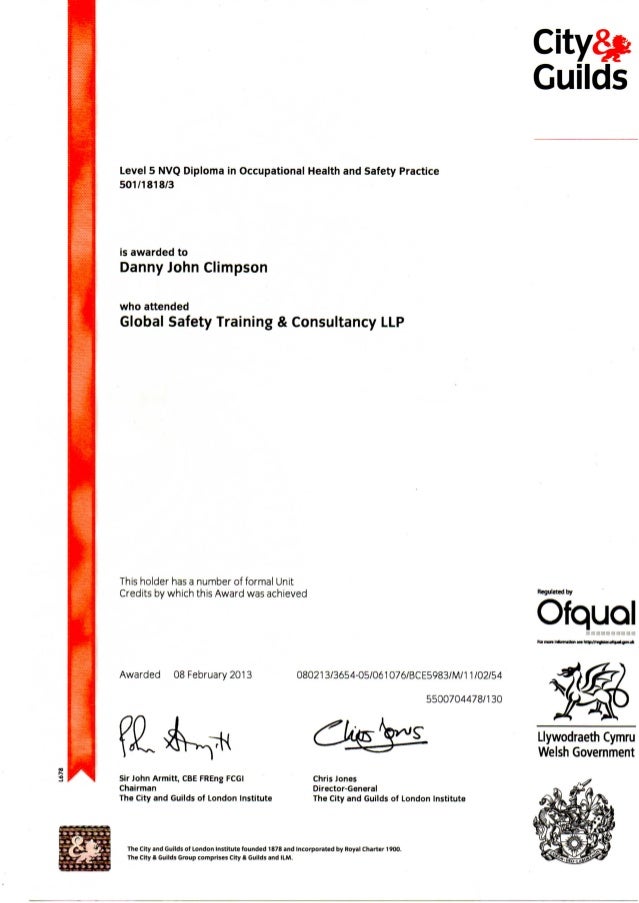 Nvq level 5 health and safety