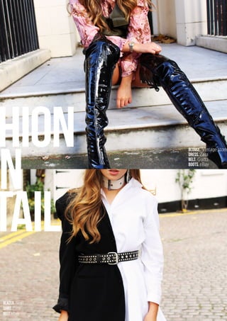 7Blazer. Next
Shirt. Zara
Belt. eBay
hion
in
tail
Blouse. Vintage store
Dress. Zara
Belt. Gucci
Boots. eBay
 