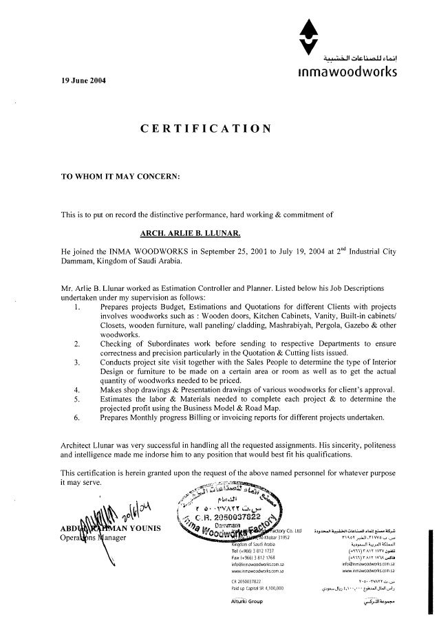 employment ksa agreement Employment Cert.2 KSA.PDF INMA WOODWORKS