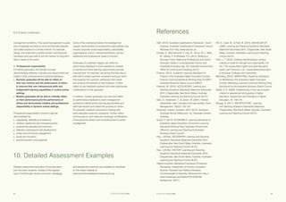 SETTING THE STANDARD 201522 SETTING THE STANDARD 2015 23
References
10. Detailed Assessment Examples
AQF. (2013). Australian Qualifications Framework. South
Australia: Australian Qualifications Framework Council
Retrieved from http://www.aqf.edu.au.
Dredge, D., Benckendorff, P., Day, M., Gross, M. J., Walo,
M., Weeks, P.,  Whitelaw, P. A. (2012). Building a
Stronger Future: Balancing Professional and Liberal
Education Ideals in Undergraduate Tourism and
Hospitality Education (pp. 23): Australian Government
Office for Learning and Teaching (ALTC).
Finance. (2014). Academic Learning Standards for
Finance in the Australian Higher Education Context:
Finance Learning Standards Working Party (FLSWP).
Australian Business Deans Council (ABDC).
Freeman, M. (2010). ACCOUNTING: Learning and
Teaching Academic Standards Statement December
2010. Chippendale, New South Wales, Australia:
Australian Learning and Teaching Council (ALTC).
Getz, D., Andersson, T.,  Larson, M. (2007). Festival
stakeholder roles: concepts and case studies. Event
Management, 10(2/3), 103-122.
Graduate_Careers_Australia. (2011-2013). Australian
Graduate Survey. Melbourne, Vic: Graduate Careers
Australia.
Guest, R. (2013). ECONOMICS: Learning Standards for
Australian Higher Education: Economics Learning
Standards Working Party. Australian Government
Office for Learning and Teaching  Australian
Business Deans Council.
Hay, I. (2010a). GEOGRAPHY: Learning and Teaching
Academic Standards Statement December 2010.
Chippendale, New South Wales, Australia: Australian
Learning and Teaching Council (ALTC).
Hay, I. (2010b). HISTORY: Learning and Teaching
Academic Standards Statement December 2010.
Chippendale, New South Wales, Australia: Australian
Learning and Teaching Council (ALTC).
Higher Education Standards Framework (Threshold
Standards), Department of Industry, Innovation,
Science, Research and Tertiary Education.
Commonwealth of Australia. Retrieved from http://
www.comlaw.gov.au/Details/F2013C00169 -
background (2011).
Kift, S., Israel, M.,  Field, R. (2010). BACHELOR OF
LAWS: Learning and Teaching Academic Standards
Statement December 2010. Chippendale, New South
Wales, Australia: Australian Learning and Teaching
Council (ALTC).
Klein, J. T. (2010). Creating interdisciplinary campus
cultures a model for strength and sustainability (1st
ed.): The Jossey-Bass higher and adult education
series, San Francisco, CA : Jossey-Bass/Association
of American Colleges and Universities.
Marketing. (2012). MARKETING: Academic Standards
for Marketing in the Australian Higher Education
Context. Marketing Learning Outcomes Working Party.
Sponsored by the Australian Business Deans Council.
Sadler, D. R. (2009). Indeterminacy in the use of preset
criteria for assessment and grading in higher
education. Assessment and Evaluation in Higher
Education, 34, 159-179.
Savage, S. (2011). ARCHITECTURE: Learning
and Teaching Academic Standards Statement.
Chippendale, New South Wales, Australia: Australian
Learning and Teaching Council (ALTC).
management problems. They would be expected to apply
their knowledge and skills to arrive at financially feasible
and viable solutions in a timely manner. For example,
design and implement a workforce plan including both
volunteers and paid staff to suit the medium to long-term
labour needs of the event.
5.	Professional responsibility
For events graduates, this domain includes
demonstrating reflexivity, mutuality and discernment and
insight in their professional and personal behaviour.
■	 Bachelor graduates will be able to reflect on
their own conduct and the performance of others
to improve their own interpersonal skills and
independent learning capabilities in routine events
settings.
■	 Masters graduates will be able to critically reflect
on their performance and the performance of
others and demonstrate initiative and professional
responsibility in dynamic events settings.
Professional responsibility in events might be
demonstrated by:
■	 adaptability, flexibility and resilience;
■	 initiative, leadership and entrepreneurship;
■	 professional etiquette and protocols;
■	 reflection, learning and self-development;
■	 social and community engagement;
■	 equity and inclusion;
■	 practical wisdom and judgment.
Some of the underlying bodies of knowledge that
support demonstration of professional responsibility may
include corporate social responsibility, sustainability,
organisational culture, motivational theories, service
leadership and professional codes of conduct.
Graduates of a bachelor degree can reflect on
performance feedback in event operations contexts
to identify and action learning opportunities and self-
improvement. For example, discerning the best way to
deal with a simple customer complaint during an event
that respects the customer, addresses their needs
and protects the interests of their employer. Further,
reflect on any feedback received and make appropriate
modifications to their approach.
In addition, masters graduates can seek and reflect
on performance feedback in event management
contexts to identify action learning opportunities and
self-improvement and initiate this process for others.
For example, establish protocols for dealing with
event attendee customer complaints. Further, reflect
continuously on and make any necessary modifications
to the protocols before communicating them to senior
management.
Detailed assessment examples of how educators
can document students’ mastery of the agreed
upon TLOs through various curriculum, pedagogy
and assessment practices are available for download
on the project website at
www.tourismhospitalityeventstandards.org
9.3 Events continued …
 
