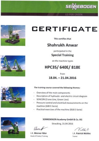 Shahrush Pass Training Certificate - Foreign0001